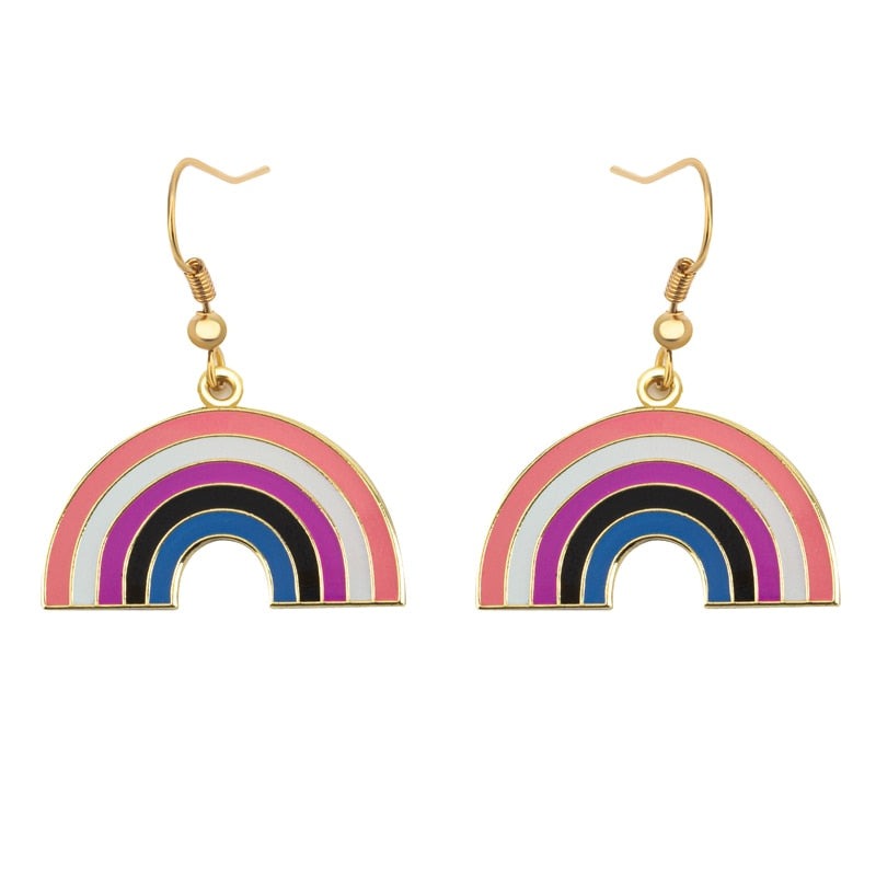 Genderfluid Rainbow Earrings