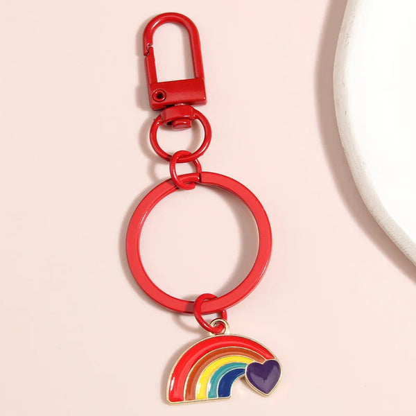 Red (2) Rainbow LGBT Metal Keychain by Queer In The World sold by Queer In The World: The Shop - LGBT Merch Fashion