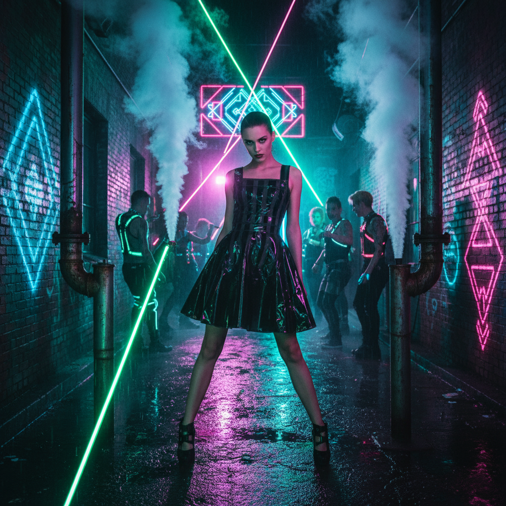 Transparent Plastic PVC Neon Dress, Black / 5XL Transparent Plastic PVC Neon Dress, Black / 5XL