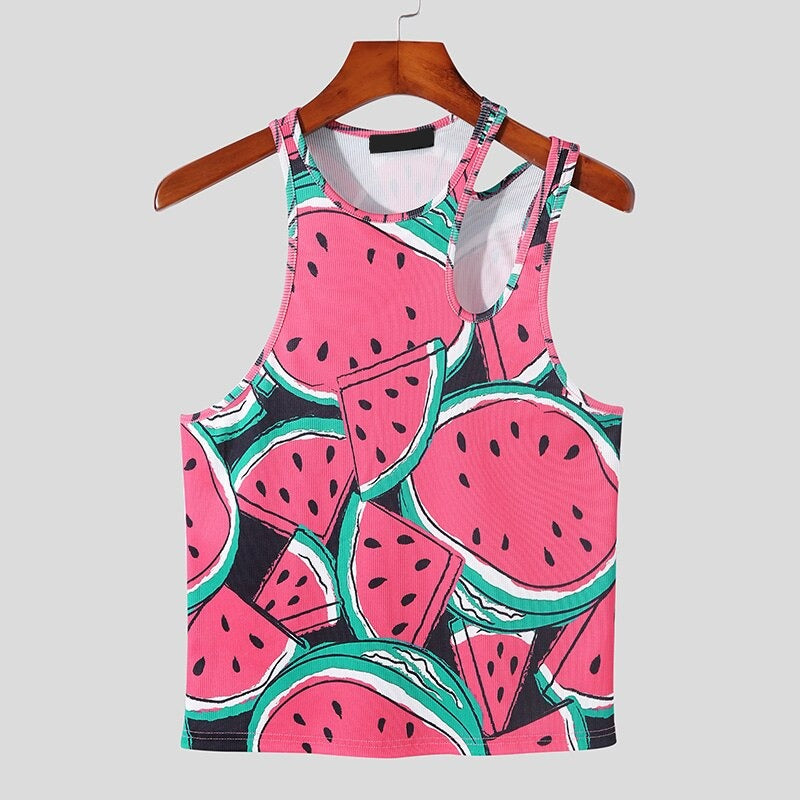 Watermelon Hollowed Out Tank Top