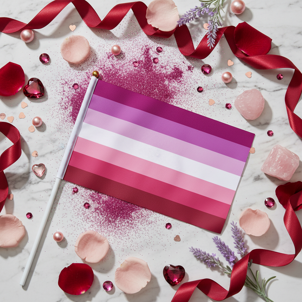 100 x Hand-Held Lesbian Pride Flags