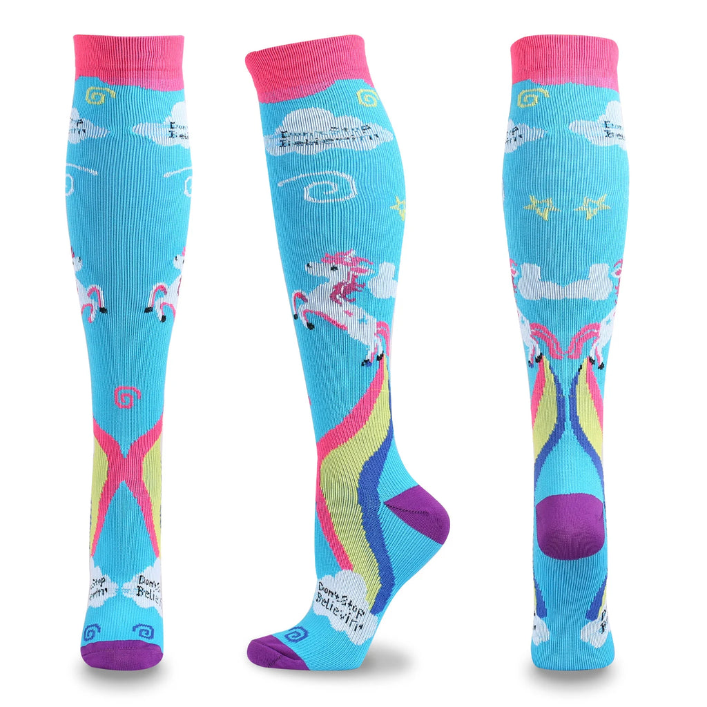 Long Rainbow Compression Socks