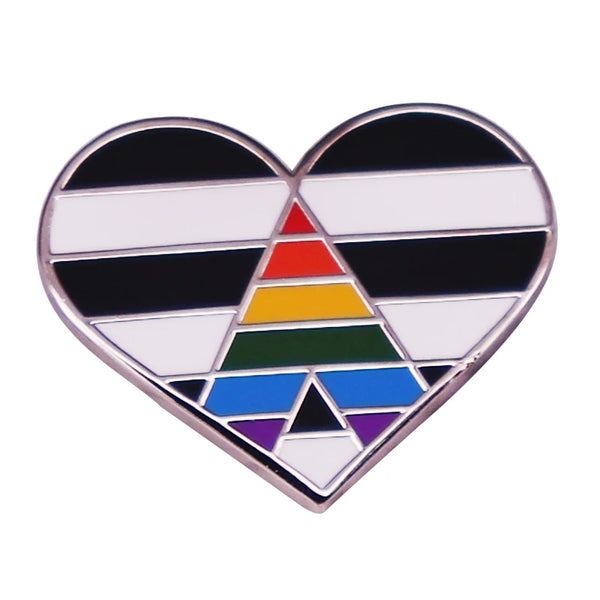  Straight Ally Pride Heart Enamel Pin by Queer In The World sold by Queer In The World: The Shop - LGBT Merch Fashion