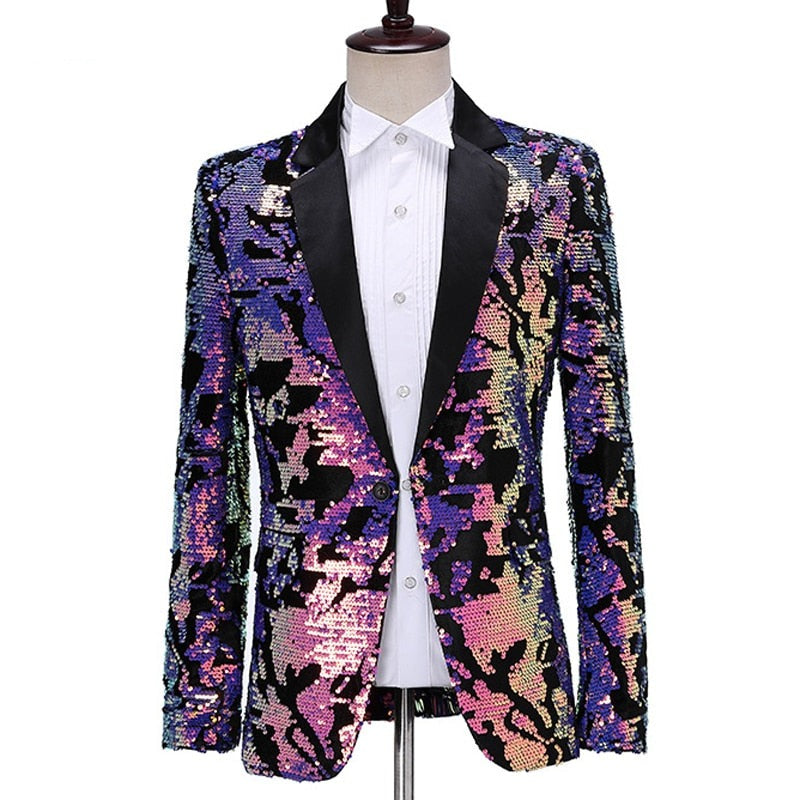  Purple Spectrum Sparkle Night Club Men's Jacket by Queer In The World sold by Queer In The World: The Shop - LGBT Merch Fashion