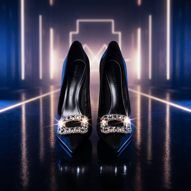 Flight Crew Commute Glam Thick Heels