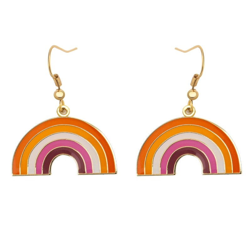  Lesbian Rainbow Earrings by Queer In The World sold by Queer In The World: The Shop - LGBT Merch Fashion