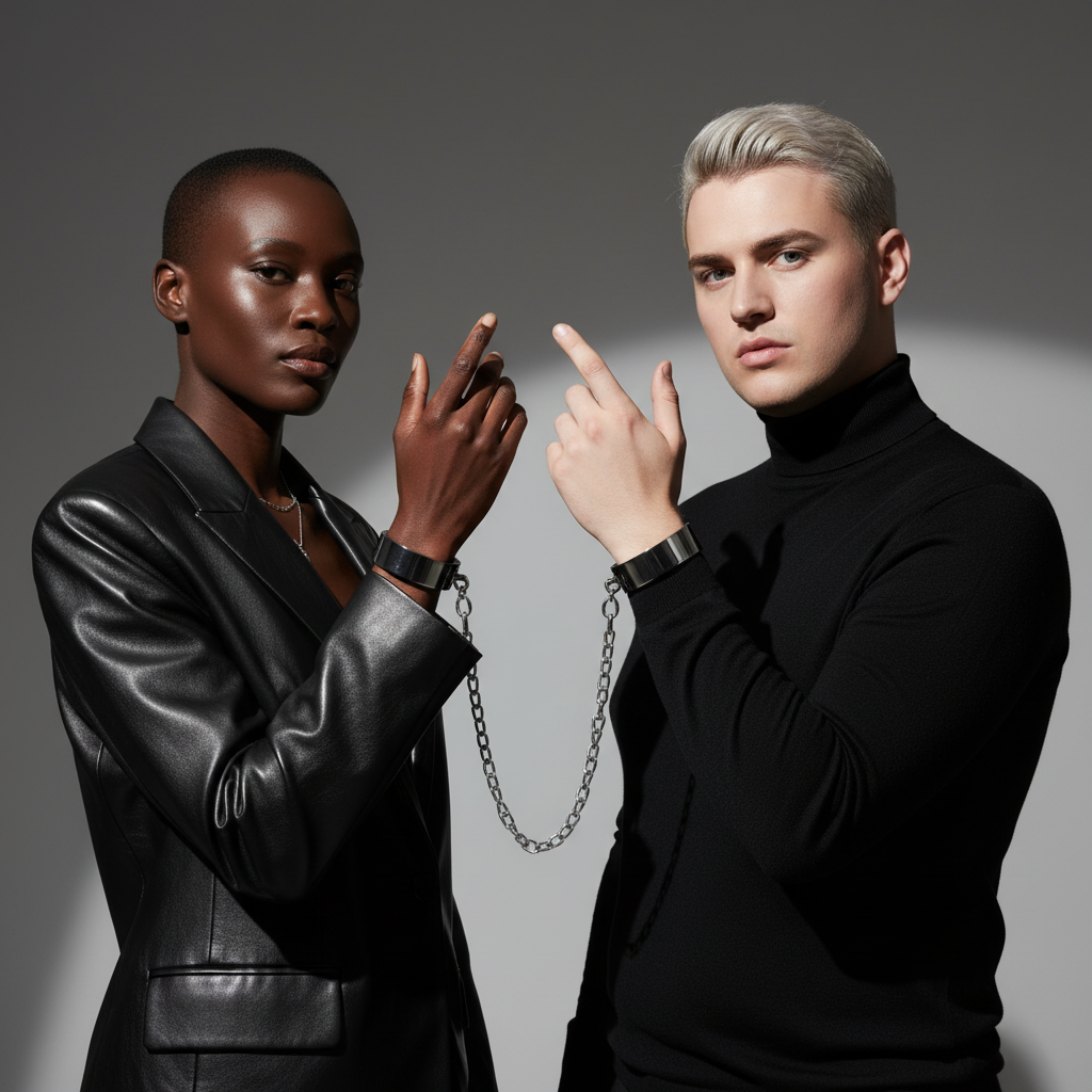 Chain Link Elegance Metallic Bondage Cuffs