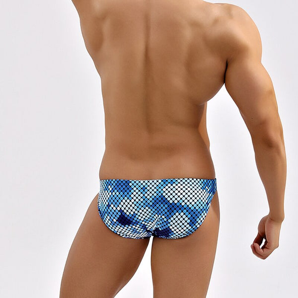 Skinny Geometric Swim Briefs