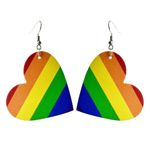 LGBT Pride Heart Earrings