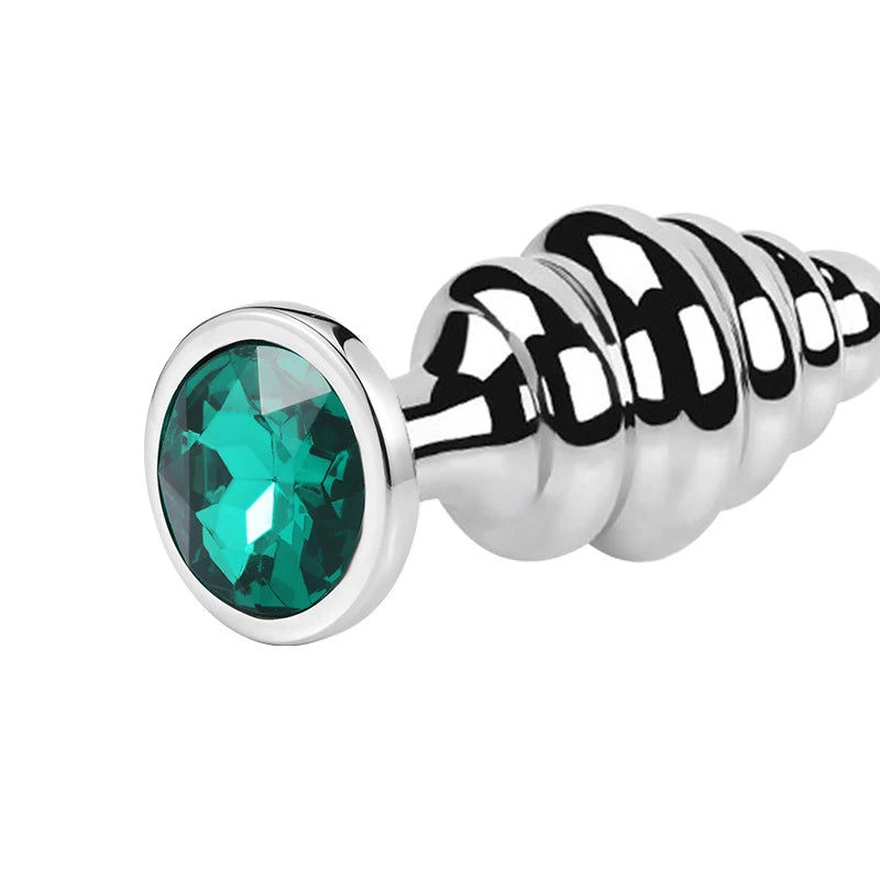Stainless Steel Jewel Ribbed Butt Plug – Queer In The World: The Shop