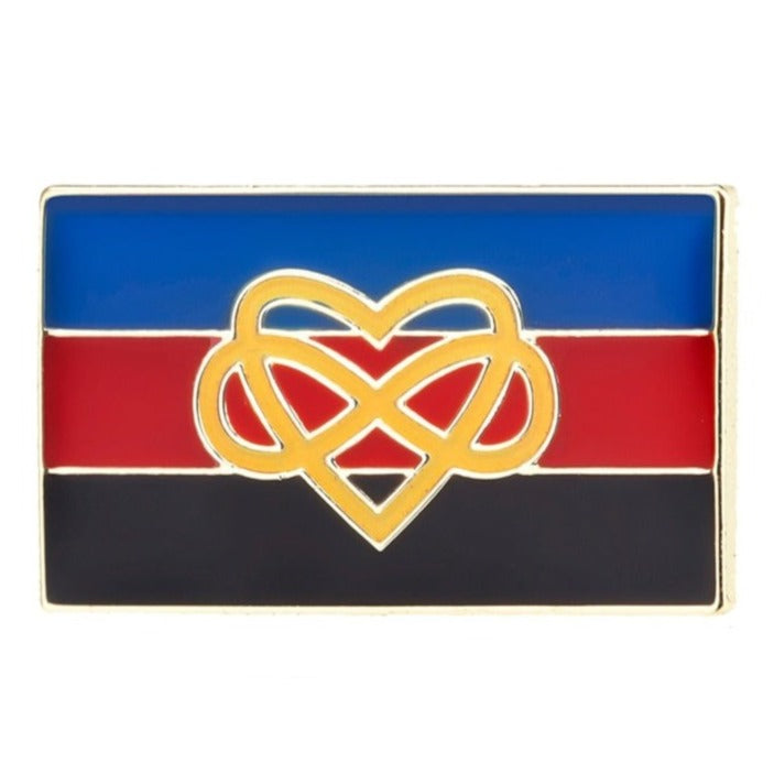 LGBTQA Polyamory Infinity Heart Pride Flag Enamel Pin