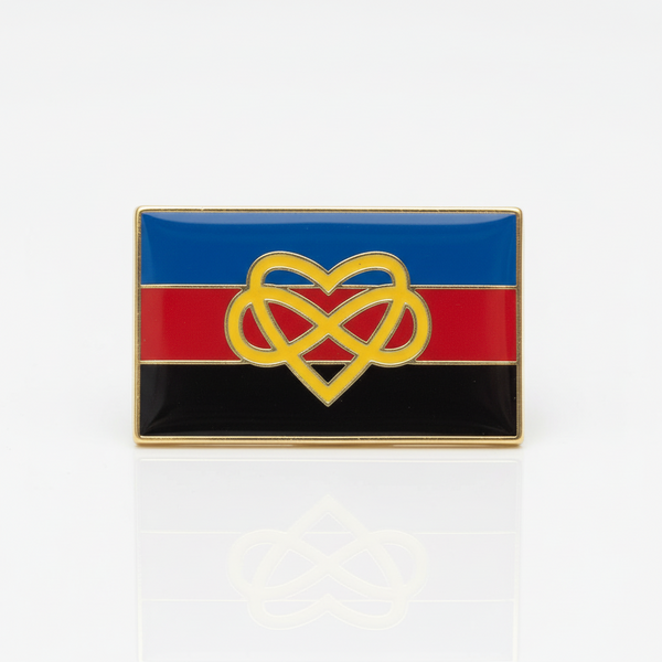 LGBTQA Polyamory Infinity Heart Pride Flag Enamel Pin