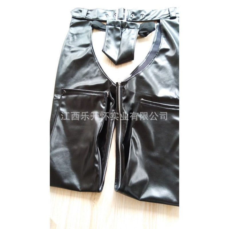 PU Leather Assless Chaps For Men