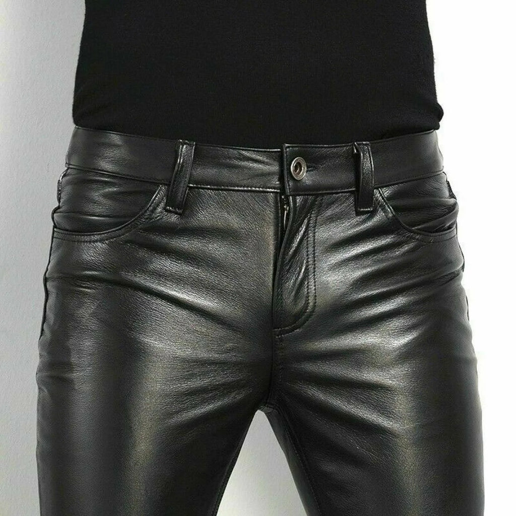 Elastic Tight Men's PU Leather Pants