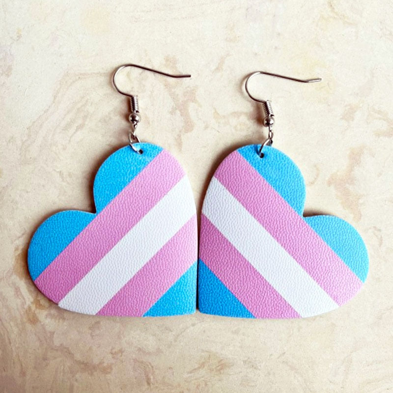  Transgender Pride Heart Earrings by Queer In The World sold by Queer In The World: The Shop - LGBT Merch Fashion