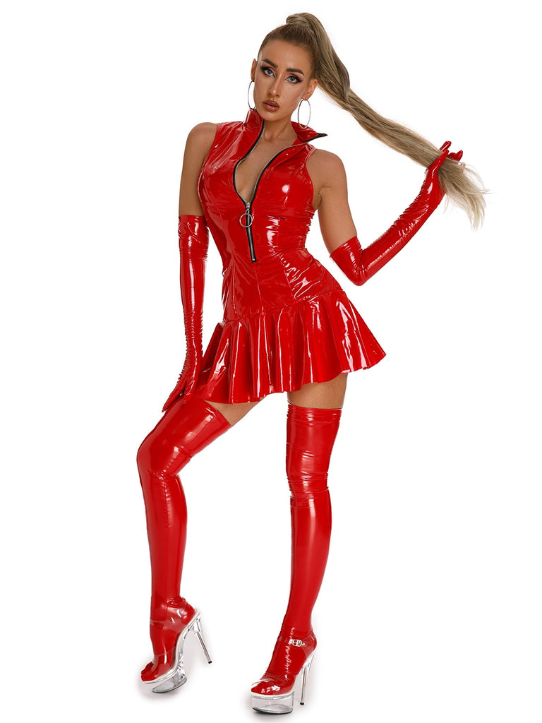 mini dress fetish Ultra-Shine PVC Fetish Mini Dress Club – Queer In The World: The Shop