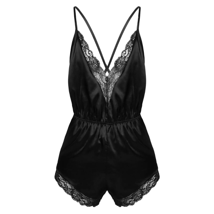 Satin lace bodysuit sales
