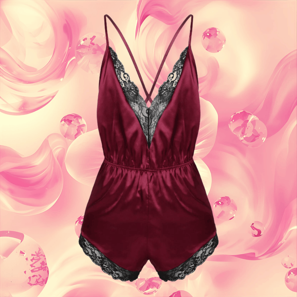 Satin Lace Sissy Bodysuit