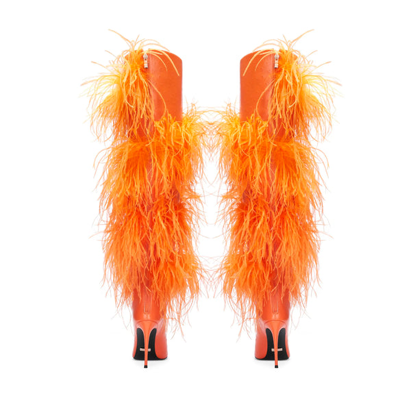 Foxy Fantasy Orange Faux Fur Boots