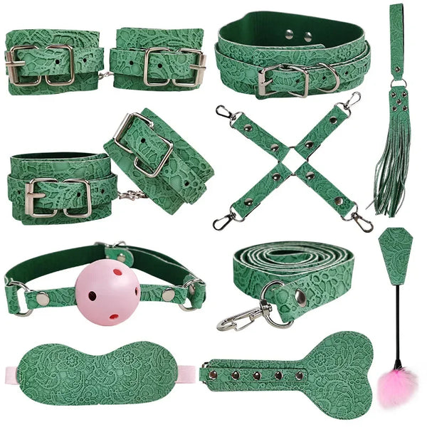Emerald Fantasy 10 Piece Bondage Kit For Couples