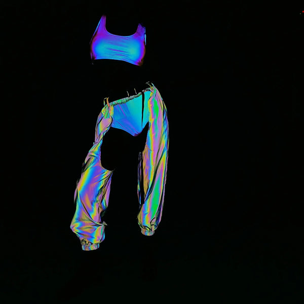 Reflective Rave Cargo Pants