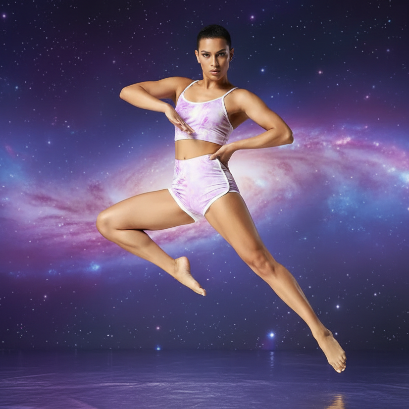 Cosmic Queen Realness Iridescent Yoga Shorts
