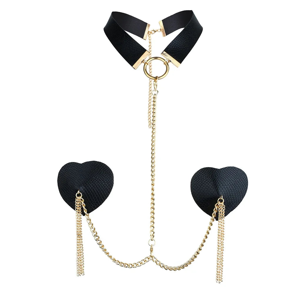 *Tempting Tethered Nipple Covers & Choker