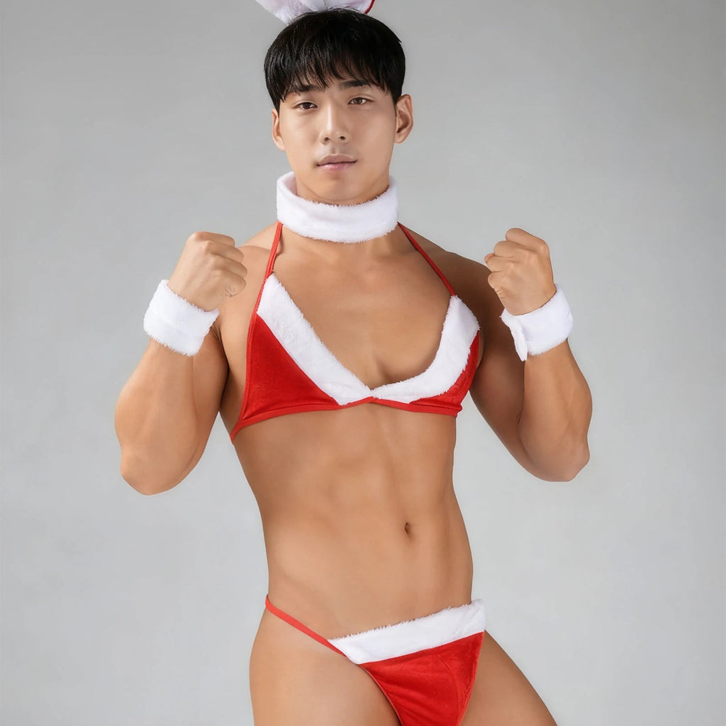 Sexy Christmas Bunny Ears Lingerie Set