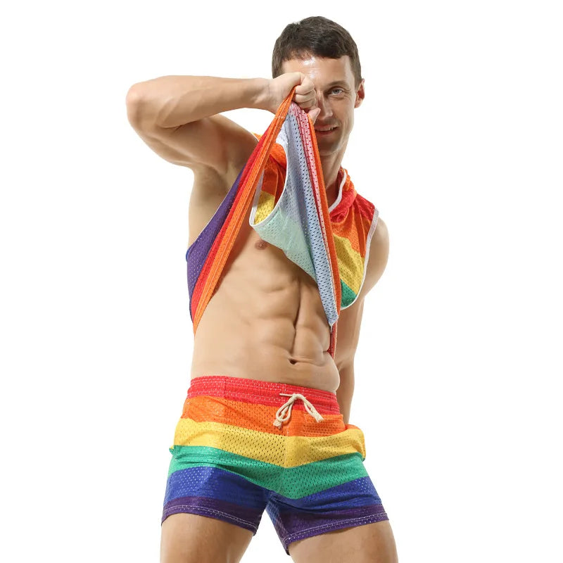 Rainbow Gym Men's Tank Top Set