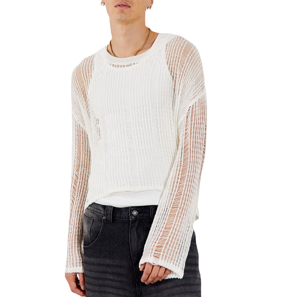Autumn Versatile See-Through Knitted Top