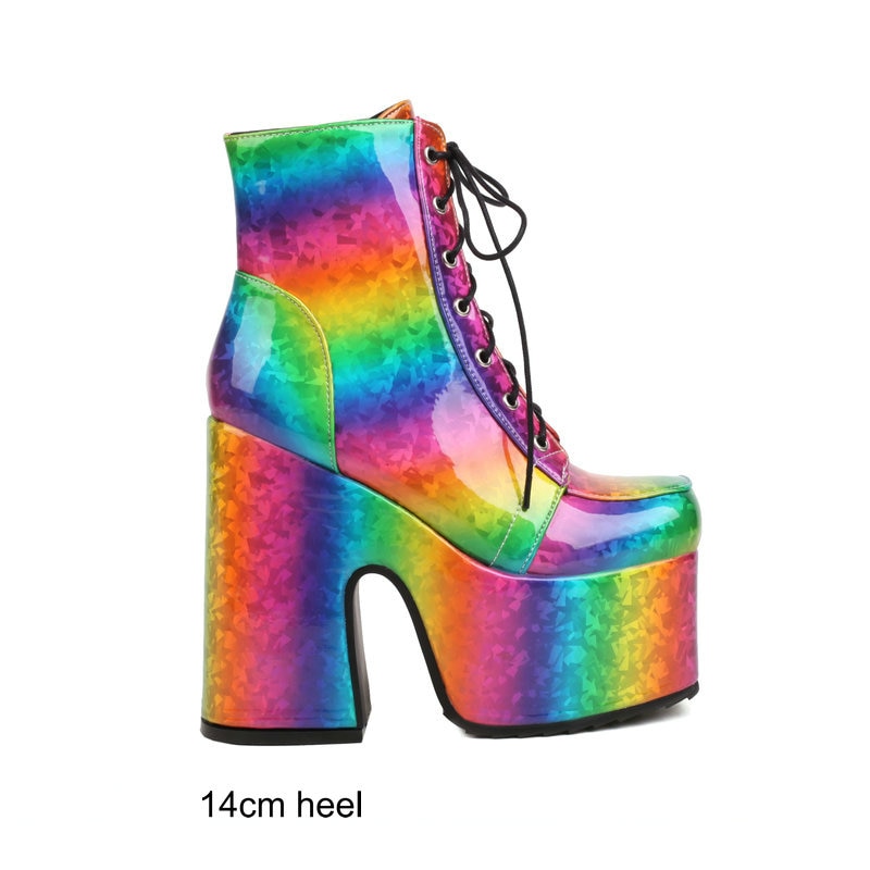 Chic Rainbow Platform Heels