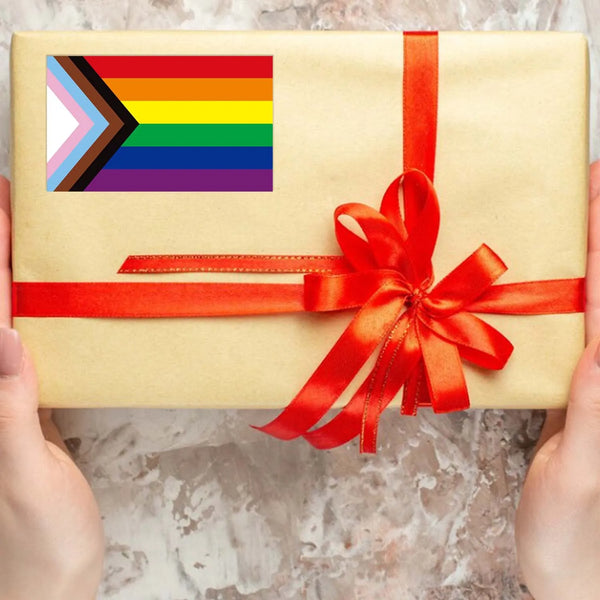 500 LGBT Pride Progress Flag Stickers On A Roll