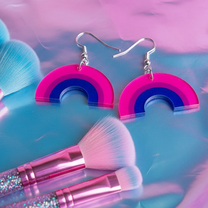 Bisexual Rainbow Acrylic Dangle Earrings
