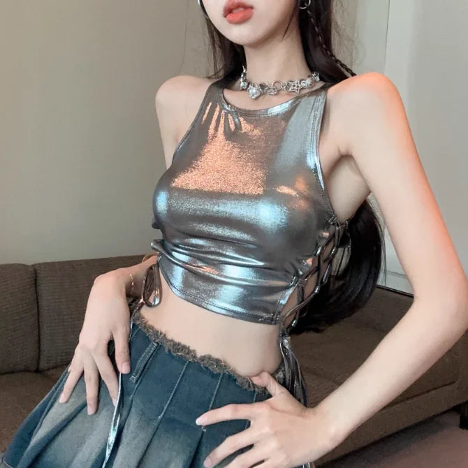 Electroclash Lace-Up Tank