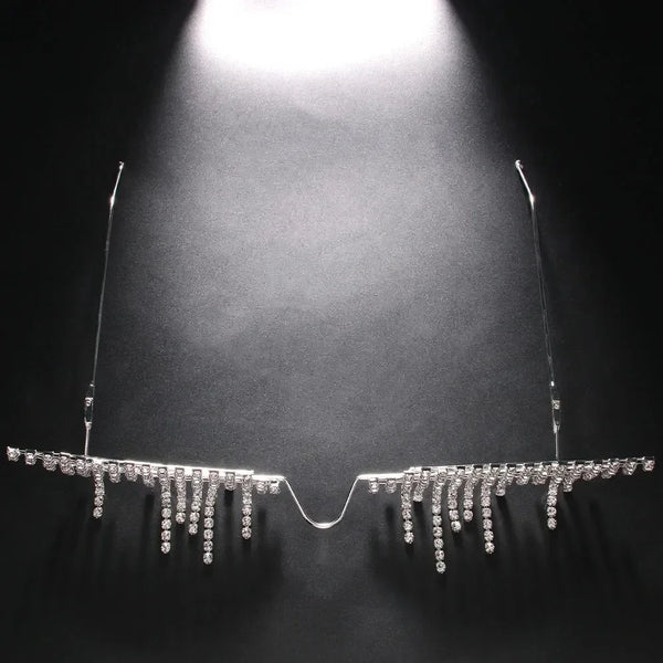 Rhinestone Tassel Glasses Frame