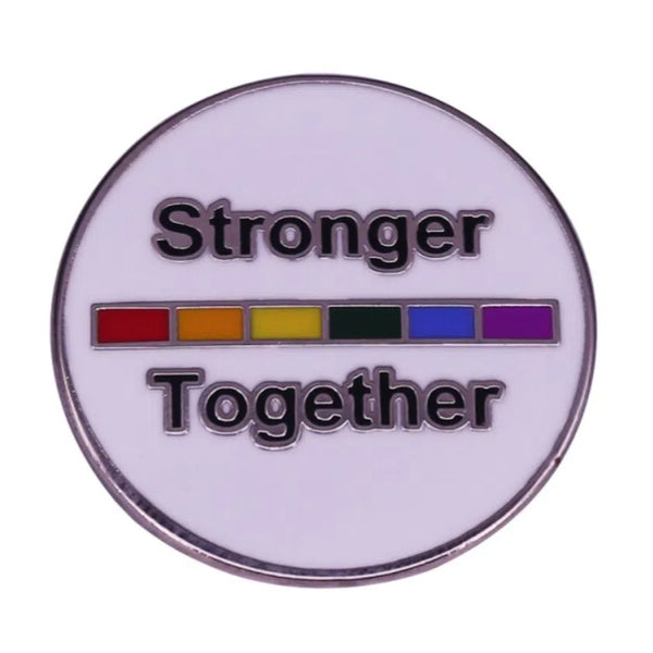  Stronger Together Enamel Pin by Queer In The World sold by Queer In The World: The Shop - LGBT Merch Fashion