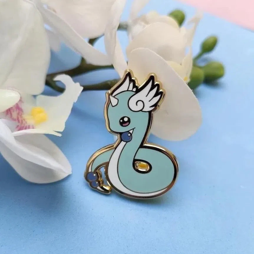  Cute Dratini Enamel Pin by Queer In The World sold by Queer In The World: The Shop - LGBT Merch Fashion