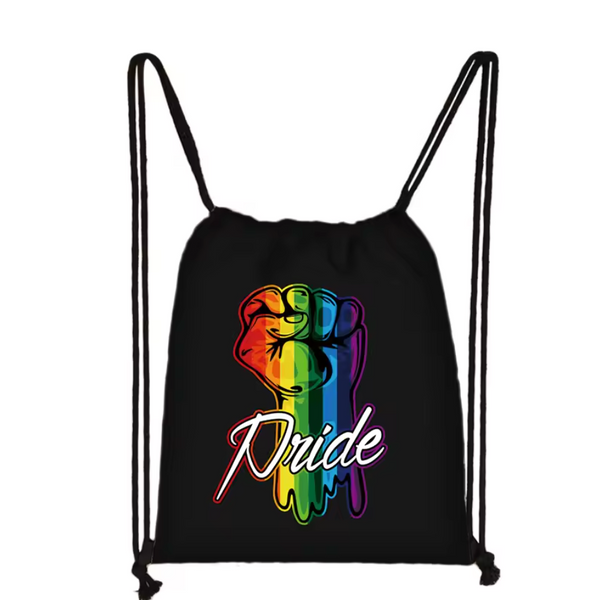 Pride Fist Drawstring Bag
