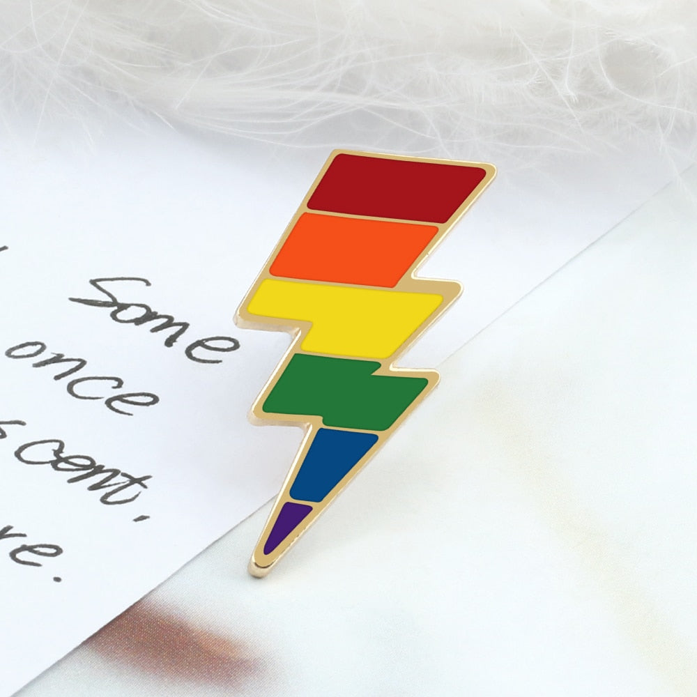 LGBT Lightning Pride Enamel Pin