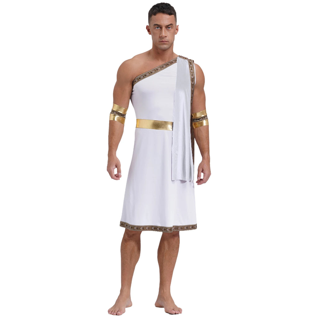 Sexy Roman Gladiator Costume, White / XXL Sexy Roman Gladiator Costume, White / XXL