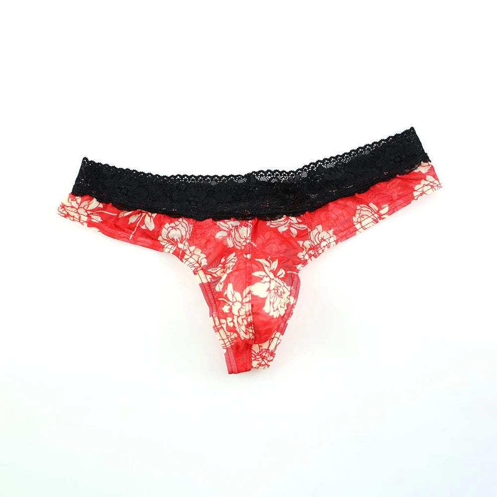 Floral Fantasy Lace Men's Thong