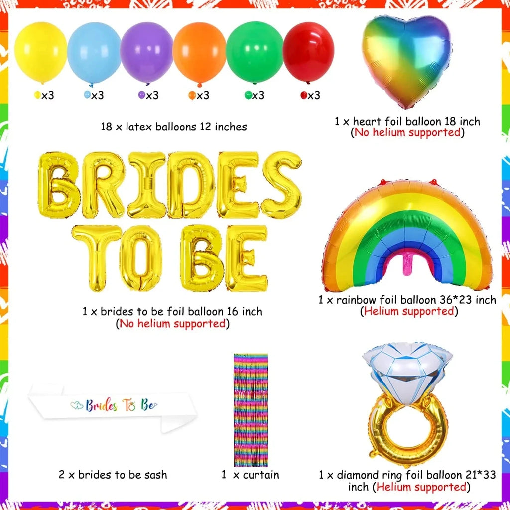 Brides To Be Lesbian Bachelorette Party Decorations Balloons – Queer In The  World: The Shop