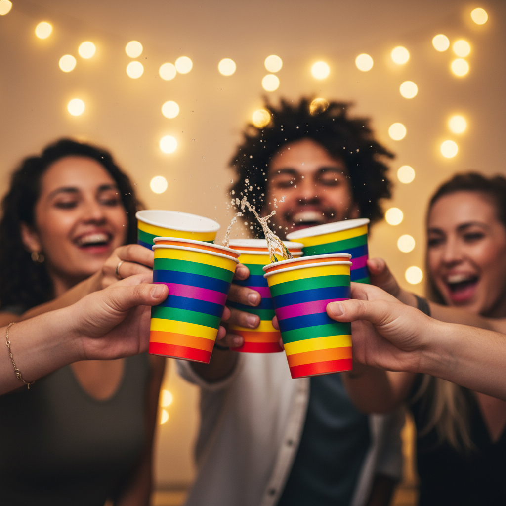 Rainbow Pride Party 20 Piece Paper Cups Set