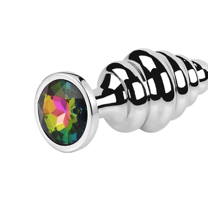 Stainless Steel Jewel Ribbed Butt Plug Queer In The World: The Shop Stainless Steel Jewel Ribbed Butt Plug Queer In The World: The Shop