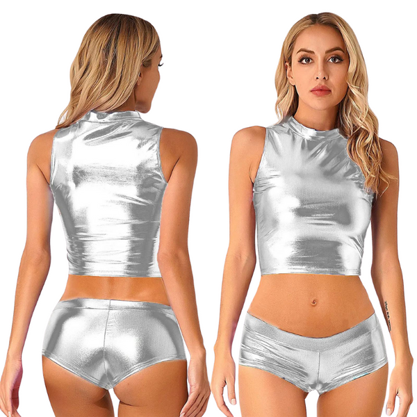 Sexy Glam Metallic Dance Outfit