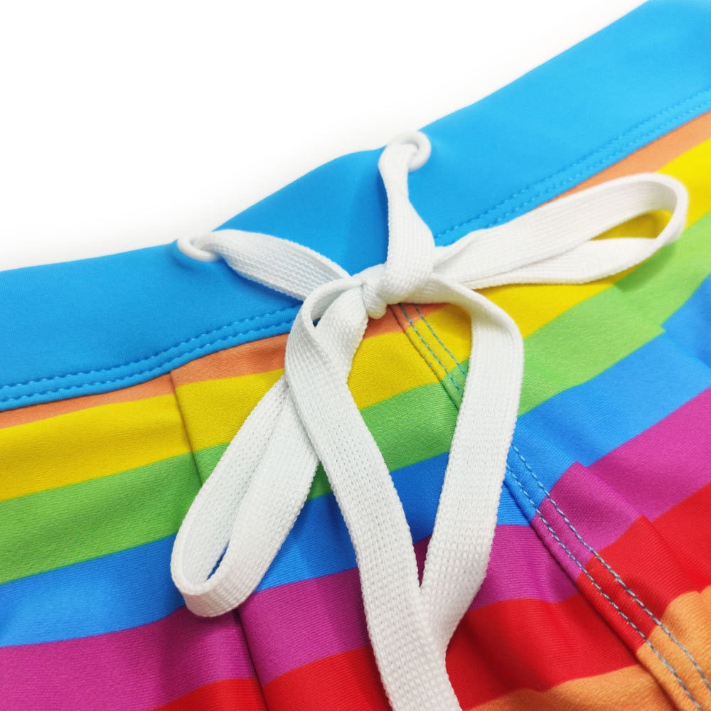 Rainbow Pride Drawstring Swim Trunks – Queer In The World: The Shop