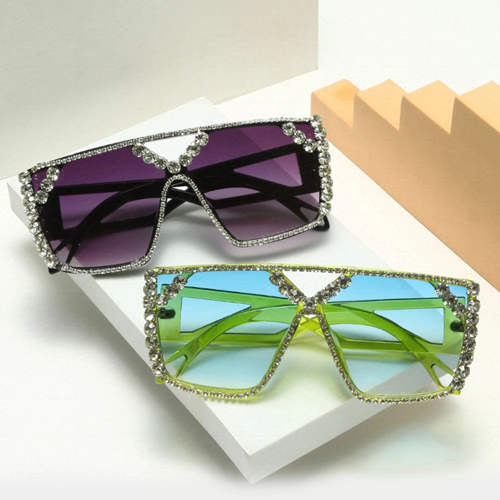 Oversized Diamond Glam Sunglasses
