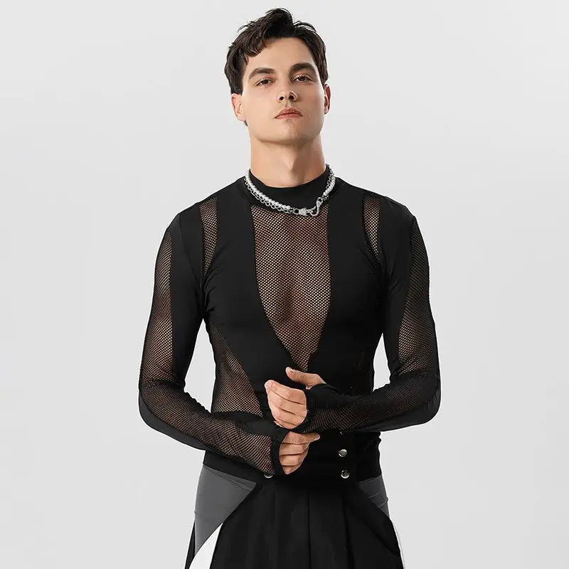 Noir Illusion Mesh Bodysuit