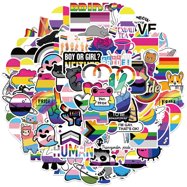 Lucky Dip Collection Of 100 Random LGBT Pride Parade Stickers!