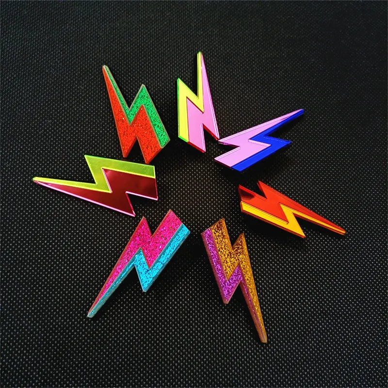 Glitter Lightning Acrylic Stud Earrings